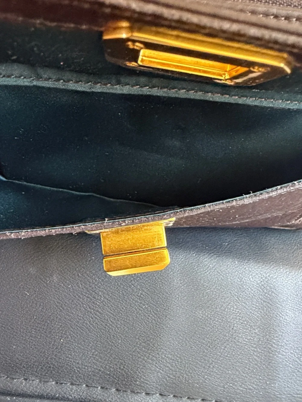 Juicy Couture Brown Leather Turn Lock Zip Around Wallet